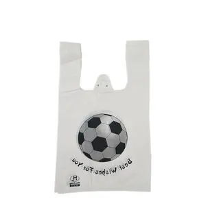 Bolsa para carrinho de compras, sacola para compras personalizada com estampa de futebol, sacola de plástico a vácuo