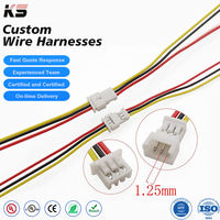 Kabel Mikro Kustom dengan Konektor Terminal JST untuk Mobil Motor Berperingkat IP66 Bersertifikasi CE untuk 1.25mm 3 Pin