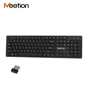 Meetion MT-WK841 2.4Ghz薄104键英语西班牙语阿拉伯语USB接口无线薄膜办公键盘