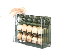 Boîte de rangement pour aliments JX-Egg au design moderne, boîte de rangement pour réfrigérateur, étagère latérale de porte de réfrigérateur, grande capacité, affichage de la date, conservation de la fraîcheur