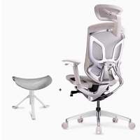 Chaise de bureau ergonomique moderne de direction avec dossier haut réglable, repose-pieds et entièrement en maille, idéale pour le gaming et le travail sur ordinateur