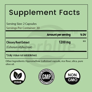 Cápsulas de Raíz de Achicoria de Marca Privada OEM ODM - 1200 mg de Polvo de Raíz de Achicoria para la Salud Intestinal y el Apoyo Digestivo, Suplemento para la Salud, Vegano - Product Image 2