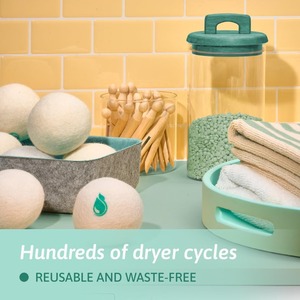 Boules de séchage en laine <span class=keywords><strong>Natulim</strong></span>, lot de 6, adoucissant naturel réutilisable pour le linge, réduit le temps de séchage et les plis, écologique, sans plastique - Product Image 4
