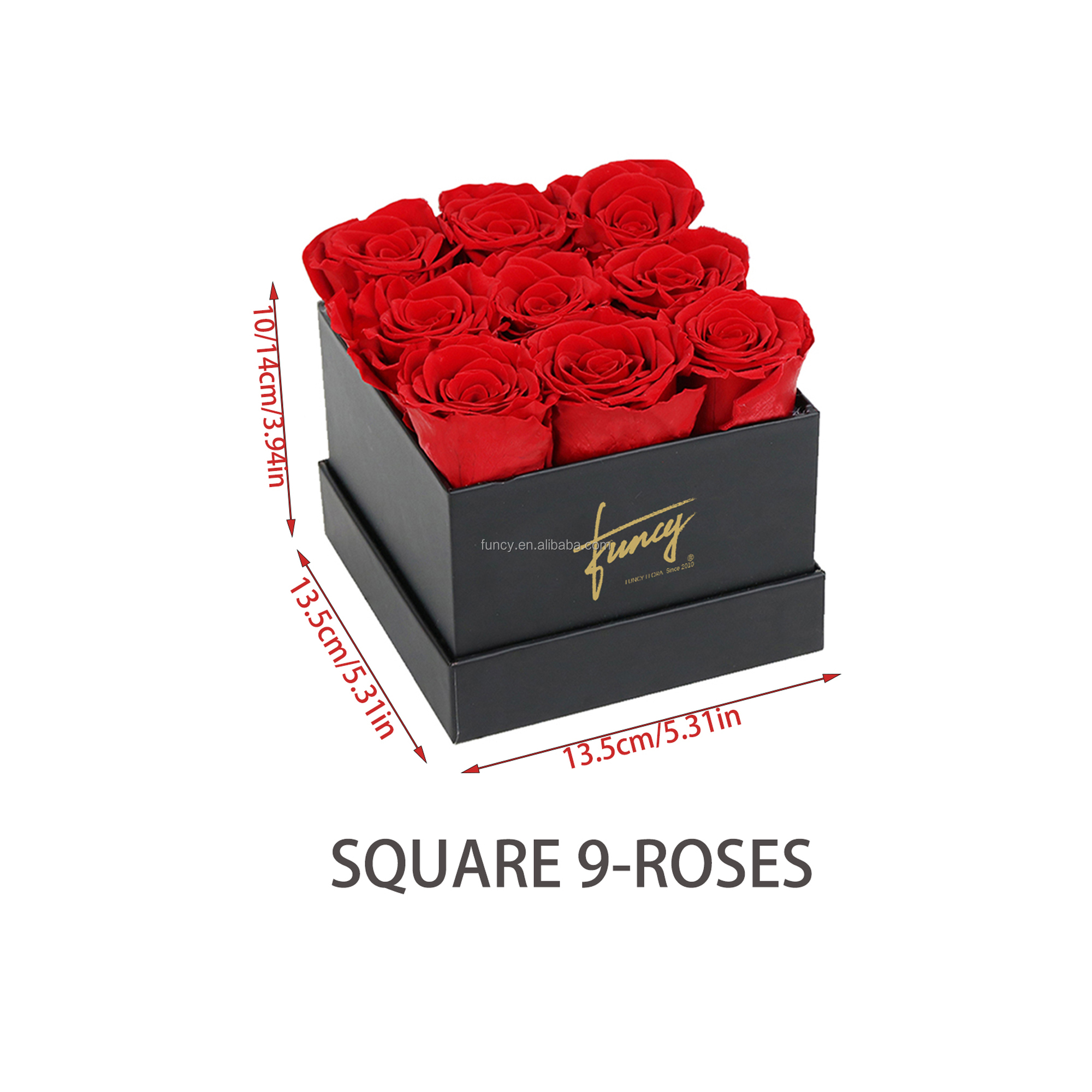 Carré 9 roses