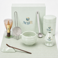 Accessoires de cérémonie du thé japonais Anji Newell, bol à matcha en céramique fait main, ensemble fouet et boîte cadeau pour la maison, le bureau ou le café
