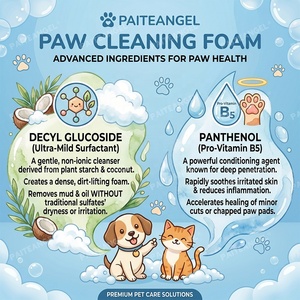 Detergente per <span class=keywords><strong>Zampe</strong></span> di Animali Domestici Senza Acqua, Schiuma 210ml Anti-Screpolature, Spazzola in Silicone per Lavaggio <span class=keywords><strong>Zampe</strong></span> Cani, Personalizzabile OEM - Product Image 3