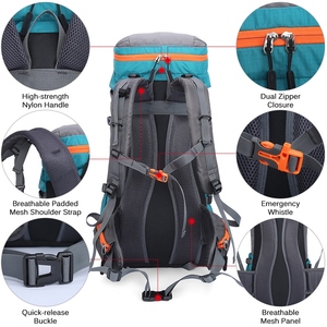 Mochila de senderismo de 65L, mochila impermeable para deportes al aire libre, mochila de viaje para hombres y mujeres, Camping, Trekking Touring - Product Image 2