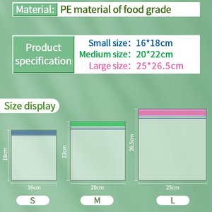 Custom Moisture-Proof Self Seal <b>Plastic</b> <b>Packaging</b> Transparent Double Zipper Pe Resealable Food Bags Keep Fresh Freezer Bags - Product Image 6
