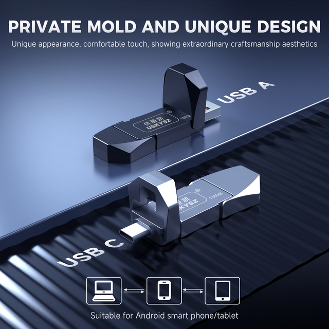 Big Storage Device 1TB Pen Drive Metal USB3.0 Memorias Black/Silver Flash Disc 128GB 256 GB Ultra Fast USB 3.2 Flash Drive