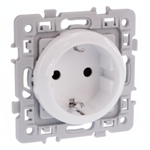 Enchufes y enchufes de diseño cuadrado Schuko 2P + T blancos - Product Image 1