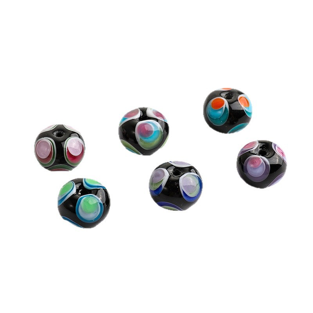 Multicolor Flower Glass Lampwork DIY Jewelry Beads Genuine Crystal Handicraft in Versatile Sizes Box Packed