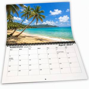 <span class=keywords><strong>Calendrier</strong></span> mural personnalisé en couleur pleine, nouveau design 2027, <span class=keywords><strong>calendrier</strong></span> annuel et mensuel, <span class=keywords><strong>calendrier</strong></span> mural en braille, impression de logo, style de <span class=keywords><strong>calendrier</strong></span> - Product Image 1