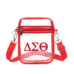 Tùy chỉnh in logo Màu Xanh Hoàng gia Zeta <span class=keywords><strong>phi</strong></span> Beta sorority Crossbody Túi PVC rõ ràng dây kéo lớn PURSE mua sắm Túi Thể Thao Túi - Product Image 5