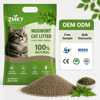 Arena para Gatos de Ajenjo Herbal Antibacteriana, Sin Polvo, Aglutinación Rápida, Marca Privada OEM, Venta al por Mayor para Tiendas de Mascotas y Minoristas