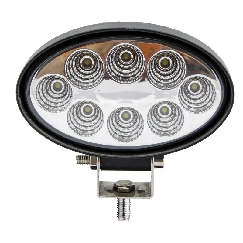 24W 8LEDs Oval Flood Spot Beam IP67 Noir Body Color Led Work Light Accessoires de voiture