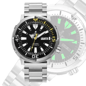 Full Luminous Luxury Brand Tuna Diving 007 Watch 200m Waterproof Stainless Steel Diving Watches Steel Dive for Men Diver Watch