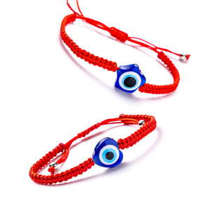 Thời Trang Handmade Nhựa D-evil Eye Star Và Heart Bead <span class=keywords><strong>Bracelet</strong></span> Trên Red Chuỗi Vòng Đeo Tay Trang Sức Unisex Nhà Cung Cấp - Product Image 1