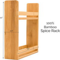 Étagère à épices rectangulaire en bois double couche, écologique, classique, à taille réglable, non pliable, pour rangement de cuisine