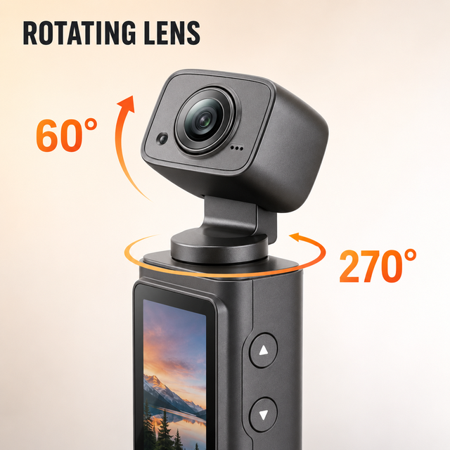 Fixed Focus Lens Mini Camera 2K HD Video Recorder WiFi App Control Vlogging Digital Camera for Content Creators Travel