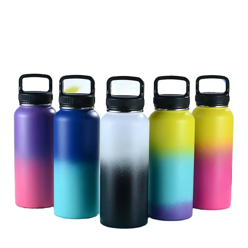 Wholesale Customized Double Wall Wide Mouth Sport Hiking Vacuum Stainless Steel Insulated Water Bottle Flask