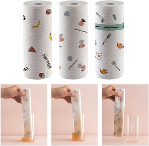 Rollos de Papel de Cocina Gruesos Desechables, Paños de Limpieza Reutilizables Impresos, No Tejidos, para Uso Húmedo y Seco, Fáciles de Limpiar - Product Image 3