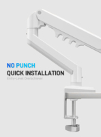 Swelix DA105 blanc/noir 90 degrés inclinaison ressort à gaz ordinateur PC moniteur bras support de montage pour écrans 15-32 pouces