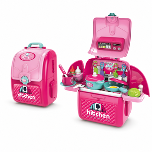 Ensemble de jeu de <span class=keywords><strong>cuisine</strong></span> portable 2 <span class=keywords><strong>en</strong></span> 1 pour enfants, sac à dos de <span class=keywords><strong>cuisine</strong></span> avec casseroles, poêles et ustensiles, jouet de jeu de rôle, vente <span class=keywords><strong>en</strong></span> gros - Product Image 1