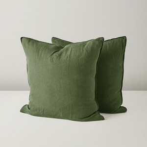 Housse <span class=keywords><strong>de</strong></span> coussin carrée tissée <span class=keywords><strong>de</strong></span> luxe <span class=keywords><strong>en</strong></span> <span class=keywords><strong>lin</strong></span> doux, couleur unie, décorative, <span class=keywords><strong>en</strong></span> peluche lavée pour canapé - Product Image 2