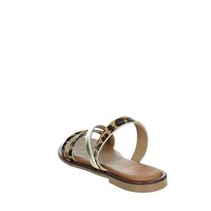 Sandalias Planas para Mujer Porronet, Color Marrón Dorado con Estampado de Leopardo, Zapatos de Verano con Tiras - Product Image 2