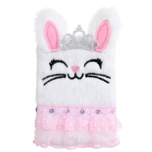 Personnalisé personnaliser couleur jouets A5 dessin animé chat combinaison numéro serrure en peluche <span class=keywords><strong>Secret</strong></span> journal cahier ensemble avec serrure et clé pour - Product Image 2
