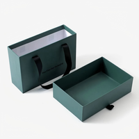 Boîtes cadeaux en carton rigide portable haut de gamme avec logo personnalisé, pour emballages de perruques, avec tiroir coulissant et poignée en ruban