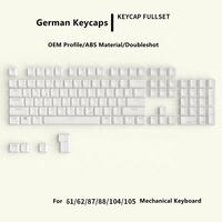 Personalized Translucent German Keycaps ABS Material OEM Profile Doubleshot Process Mechanical Keyboard Keycaps