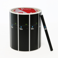 Étiquettes en rouleau d'emballage en vinyle noir auto-adhésif imperméable à l'eau avec logo imprimé personnalisé autocollants d'étiquette de coupe de baiser