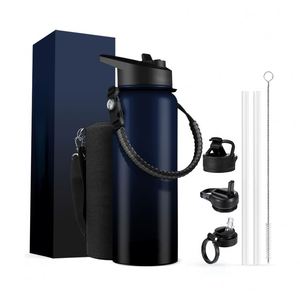 Stock Wide Mouth Sports Water <b>Bottle</b> 32OZ Vacuum <b>Flask</b> Stainless Steel Water <b>Bottle</b> Custom logo with New Wide Handle Straw Lid - Product Image 2