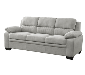 Ensemble de canapé convertible de 80 pouces, gris, revêtement en polyester, rembourrage en mousse souple, structure en bois massif, design moderne pour appartement - Product Image 4