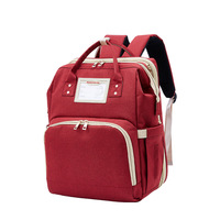 Portable Double épaule multi-fonctionnel voyage sac à dos maternité poussette sangles avec imprimé bébé nid lit nouveau-né momie sac