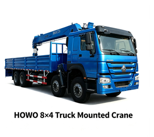 Grue montée sur camion Sinotruk 8x4, capacité <span class=keywords><strong>de</strong></span> levage personnalisée, grue hydraulique anti-surchargement, fournie directement par l'usine - Product Image 1