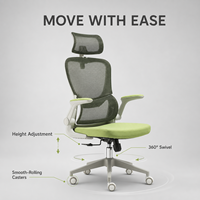 Chaise de bureau ergonomique en maille pivotante avec appui-tête réglable, support lombaire et base en nylon – Vente en gros