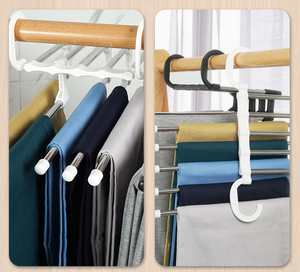 ZQ37 Suporte para Calças Dobrável de 5 Camadas, Cabides para Jeans e Calças, Economizador de Espaço Multifuncional - Product Image 2