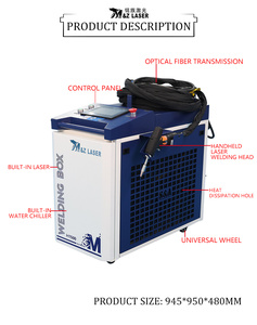 Machine de soudage laser à fibre portative 5-en-1 de 1500W, 2000W, 3000W avec double oscillation pour métaux et acier au carbone, intégrée et portative - Product Image 6