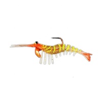 LanQuan – leurre souple avec hameçon, appât artificiel de type crevette, en gel de silice, 90mm