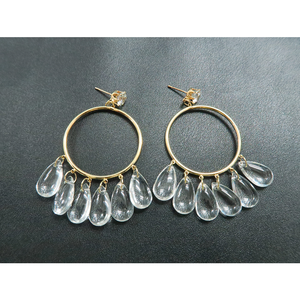 Nouvelles boucles d'oreilles pendantes rondes en cristal vintage plaquées or en alliage de zinc tendance pour femmes et filles, bijoux tendance, cadeau - Product Image 1