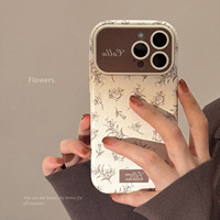 Étui de téléphone en cuir floral vintage pour iPhone 17 Pro Max, coque intégrale compatible iPhone 15/14/13, protection automne-hiver