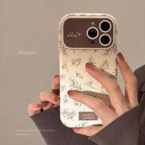 เคสโทรศัพท์หนังลายดอกไม้สไตล์วินเทจสำหรับ iPhone 17 Pro Max แบบหุ้มเต็มตัว ใช้ได้กับ iPhone 15/14/13 เคสป้องกันสำหรับฤดูใบไม้ร่วงและฤดูหนาว - Product Image 3