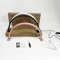 Half Moon Beauty Table Lamp for Salon , LED Magnifying Lamp With Trolley Stand , Louper Light for Lash Tattoo Nail Studio
