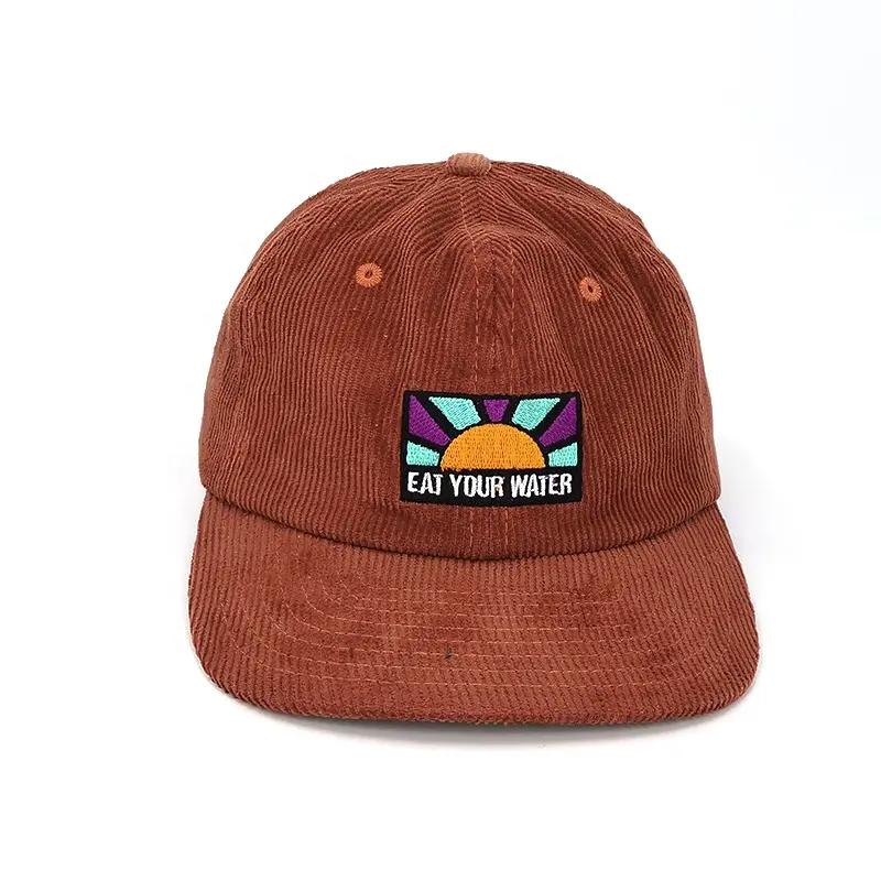 Fabricación gorras ajustadas en blanco personalizado Vintage gorra de béisbol de pana Hip Hop Snap back Hat