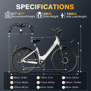 Bicicletta <span class=keywords><strong>Elettrica</strong></span> con Batteria Rimovibile 36V 15.6Ah, Potente Motore Brushless, 25km/h, Doppi Freni <span class=keywords><strong>a</strong></span> Disco, per Pendolarismo e Avventura - Product Image 2
