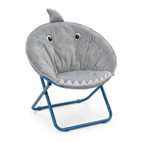 Chaise lune pliable portable pour enfants, motif dessin animé, en forme de poisson, avec tube renforcé en fer, pour l'extérieur, vente en gros