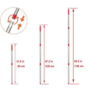 Compatible con Ocedar/<span class=keywords><strong>Vileda</strong></span> Americano/alemán/italiano roscado de acero inoxidable de cuatro secciones mango de fregona accesorios universales para fregona - Product Image 5
