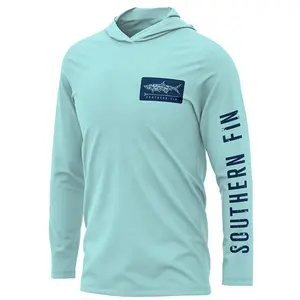 Voor Mannen Groothandel 84% Polyester 16% Spandex Verse Lange Mouw Limoen Groen Mens Uv Vissen Shirt Met Capuchon